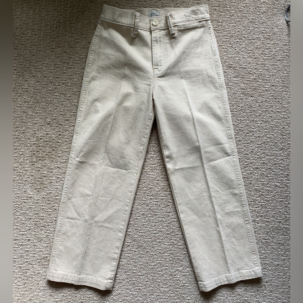 J. Crew Slim Wide-Leg Pant in Stripe